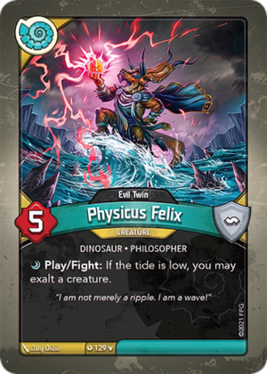 Physicus Felix (Evil Twin), a KeyForge card illustrated by Dany Orizio