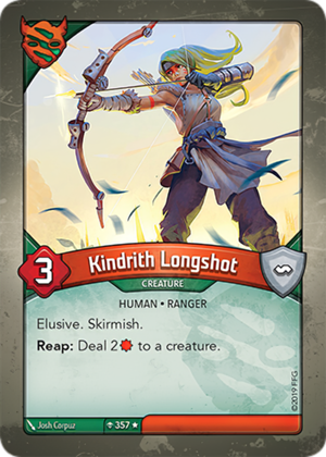 Kindrith Longshot, a KeyForge card illustrated by Josh Corpuz