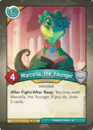 Marcella, the Younger, a KeyForge card illustrated by Natalie Russo