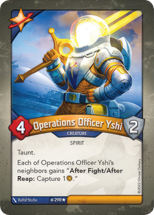 Operations Officer Yshi, a KeyForge card illustrated by Radial Studio
