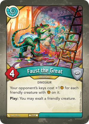 Faust the Great, a KeyForge card illustrated by Dinosaur