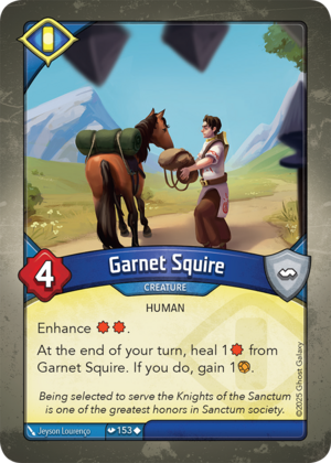 Garnet Squire, a KeyForge card illustrated by Human