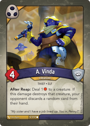 A. Vinda, a KeyForge card illustrated by Chris Bjors