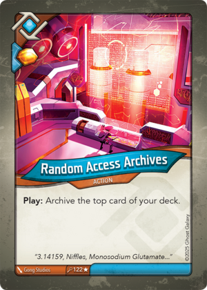 Random Access Archives, a KeyForge card illustrated by Gong Studios