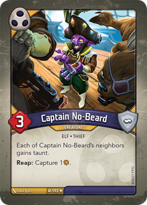 Captain No-Beard, a KeyForge card illustrated by Chris Bjors