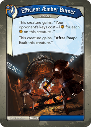 Efficient Æmber Burner, a KeyForge card illustrated by Scott Schomburg