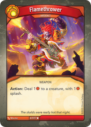 Flamethrower, a KeyForge card illustrated by Monztre