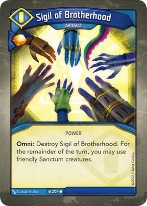Sigil of Brotherhood, a KeyForge card illustrated by Caravan Studio