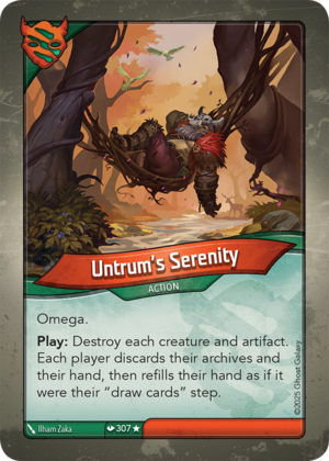 Untrum’s Serenity, a KeyForge card illustrated by Ilham Zaka