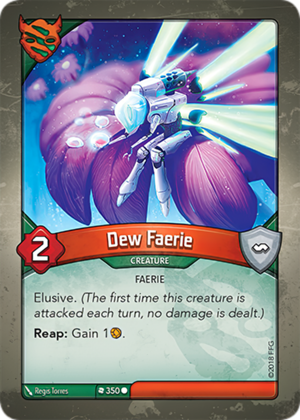 Dew Faerie, a KeyForge card illustrated by Regis Torres