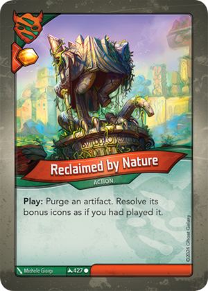 Reclaimed by Nature, a KeyForge card illustrated by Michele Giorgi