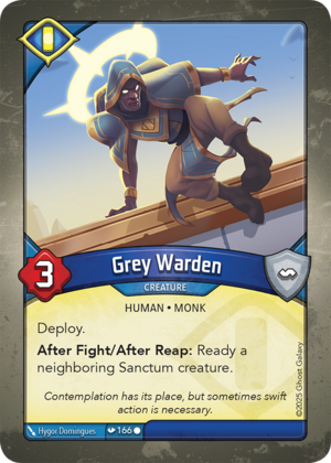 Grey Warden, a KeyForge card illustrated by Human