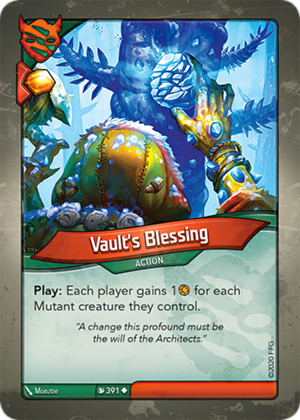 Vault’s Blessing, a KeyForge card illustrated by Monztre