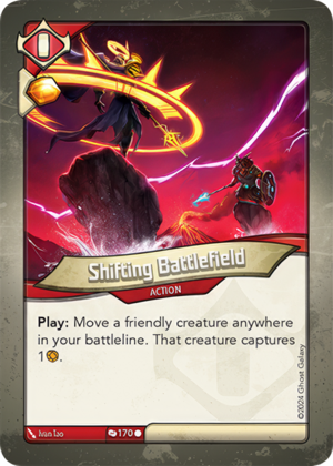 Shifting Battlefield (Redemption), a KeyForge card illustrated by Ivan Tao