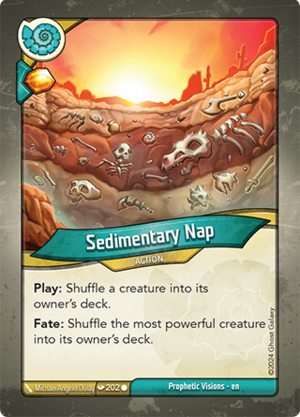 Sedimentary Nap, a KeyForge card illustrated by Michael Angelo Dulay