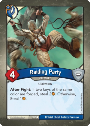 Raiding Party, a KeyForge card illustrated by Scott Schomburg