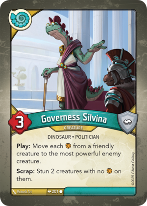 Governess Silvina, a KeyForge card illustrated by Dinosaur
