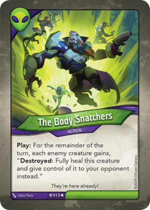 The Body Snatchers (Elders), a KeyForge card illustrated by Fábio Perez