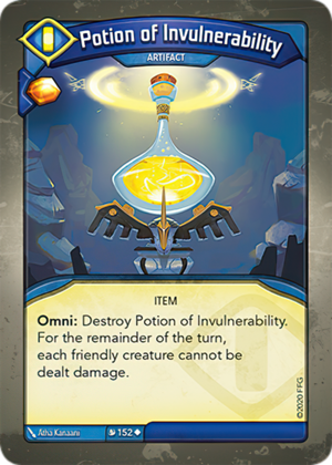 Potion of Invulnerability, a KeyForge card illustrated by Atha Kanaani