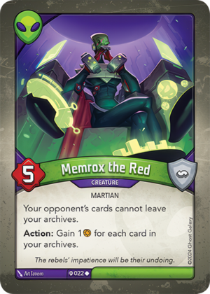 Memrox the Red (Elders), a KeyForge card illustrated by Art Tavern