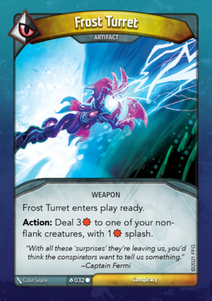 Frost Turret, a KeyForge card illustrated by Colin Searle
