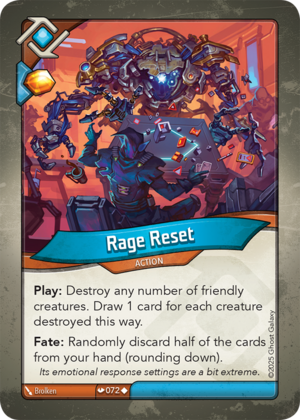 Rage Reset, a KeyForge card illustrated by Brolken