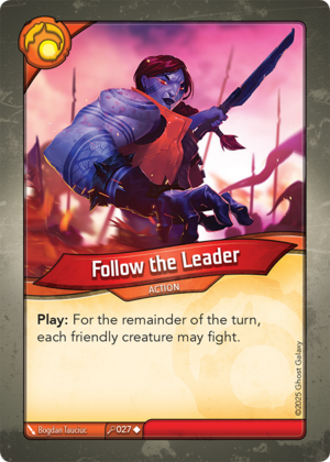 Follow the Leader, a KeyForge card illustrated by Bogdan Tauciuc