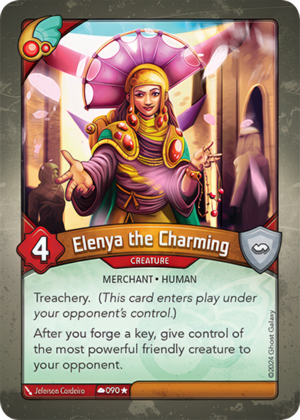 Elenya the Charming, a KeyForge card illustrated by Human