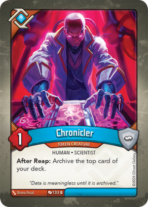 Chronicler, a KeyForge card illustrated by Human