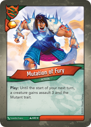 Mutation of Fury, a KeyForge card illustrated by Leandro Franci