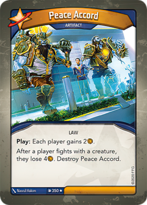 Peace Accord, a KeyForge card illustrated by Nasrul Hakim