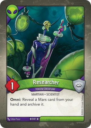 Researcher (Elders), a KeyForge card illustrated by Martian