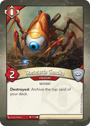 Research Smoko (Redemption), a KeyForge card illustrated by Gong Studios