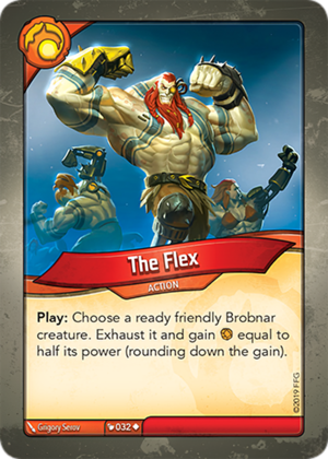 The Flex, a KeyForge card illustrated by Grigory Serov