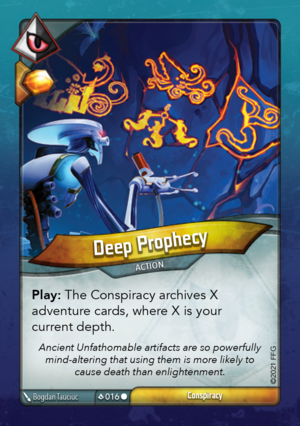 Deep Prophecy, a KeyForge card illustrated by Bogdan Tauciuc