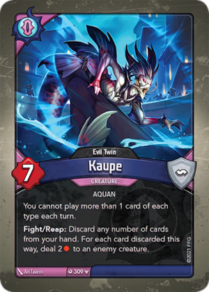 Kaupe (Evil Twin), a KeyForge card illustrated by Art Tavern