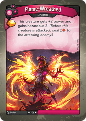 Flame-Wreathed, a KeyForge card illustrated by Brolken