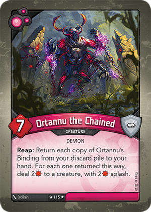 Ortannu the Chained, a KeyForge card illustrated by Brolken