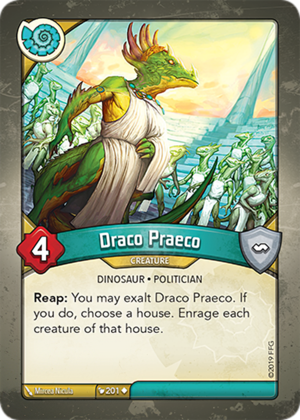 Draco Praeco, a KeyForge card illustrated by Mircea Nicula