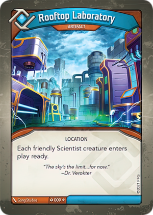 Rooftop Laboratory, a KeyForge card illustrated by Gong Studios