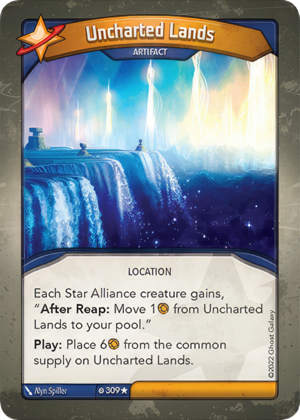 Uncharted Lands, a KeyForge card illustrated by Alyn Spiller