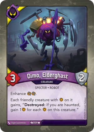 Dimo, Elderghast, a KeyForge card illustrated by Specter