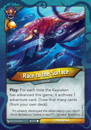 Race to the Surface, a KeyForge card illustrated by Borja Pindado