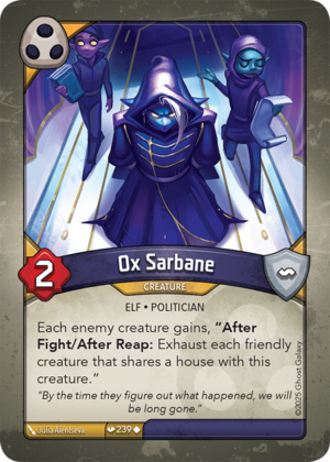 Ox Sarbane, a KeyForge card illustrated by Julia Alentseva