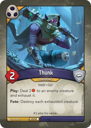 Thunk, a KeyForge card illustrated by Brian Adriel