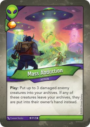 Mass Abduction (Elders), a KeyForge card illustrated by Caravan Studio