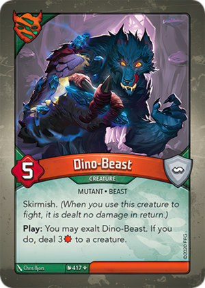 Dino-Beast, a KeyForge card illustrated by Chris Bjors