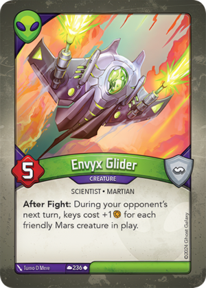 Envyx Glider, a KeyForge card illustrated by Martian