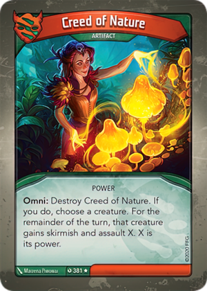 Creed of Nature, a KeyForge card illustrated by Marzena Piwowar
