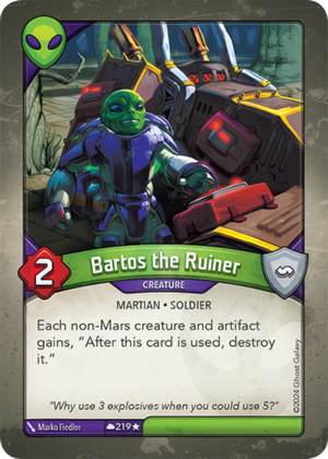 Bartos the Ruiner, a KeyForge card illustrated by Martian